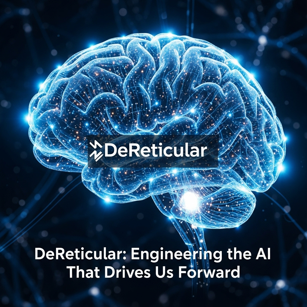 The Engine of Innovation

Concept: An abstract visualization of an AI brain, with neural pathways lighting up. The DeReticular logo is subtly watermarked in the center. This image represents the core intelligence and technological power DeReticular brings to the partnership.
Text Overlay: "DeReticular: Engineering the AI That Drives Us Forward."
Style: Dark background with vibrant, glowing blue and white light effects.